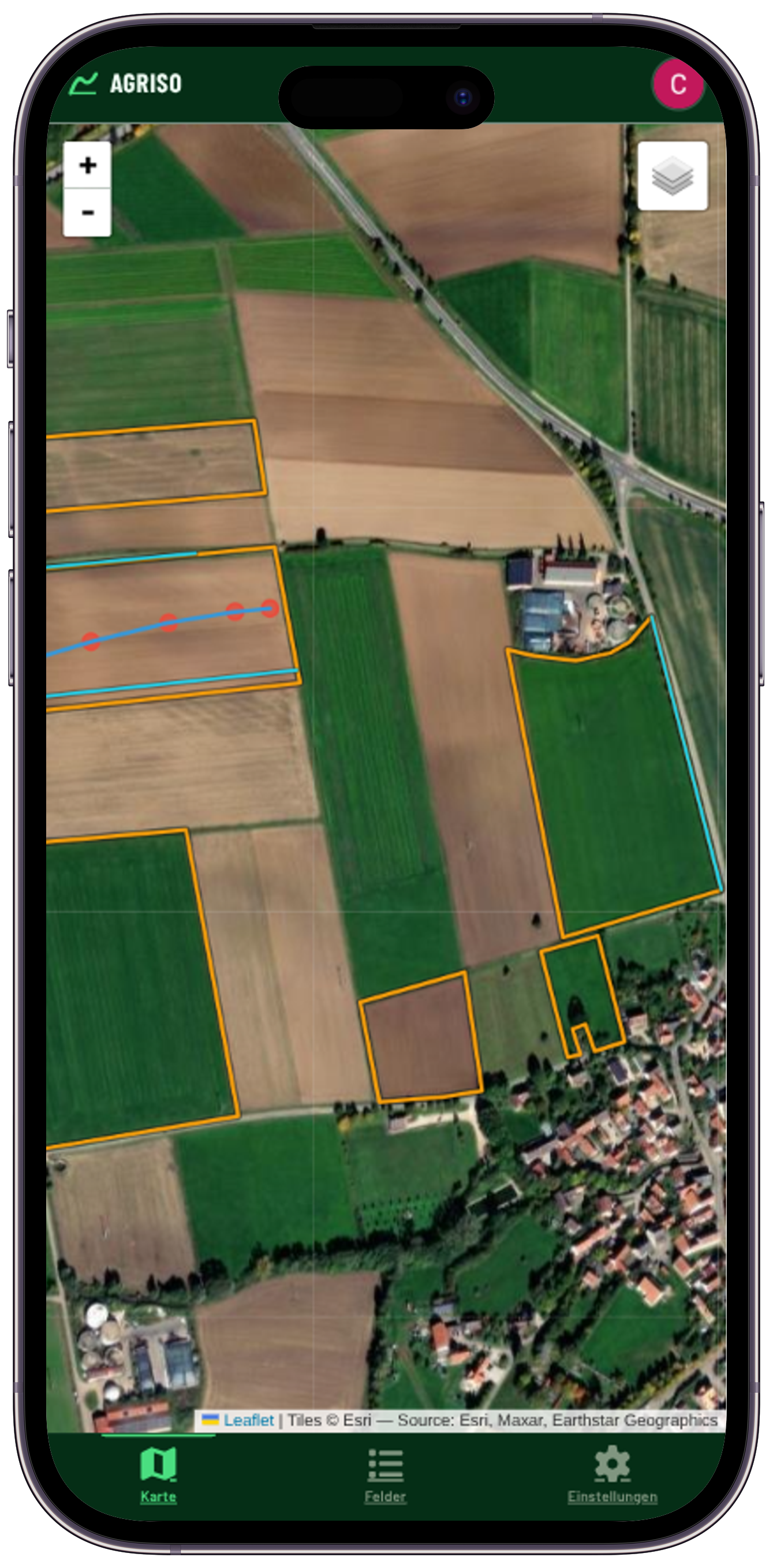 Agriso App – Mobile Ansicht